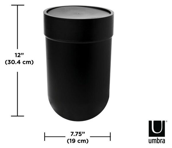 Umbra Touch Műanyag Fürdőszobai Szemetes Fekete Billenő Fedéllel