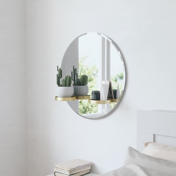 Umbra Perch Fali Tükör Réz Polcokkal 60 cm