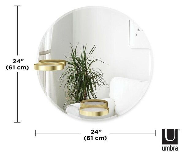 Umbra Perch Fali Tükör Réz Polcokkal 60 cm