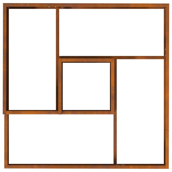 VidaXL Kerti cserép Barna 80 x 80 x 50 cm Időjárásálló acél