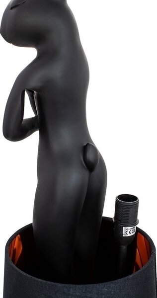 KARE Rabbit Asztali Lámpa Fekete Nyuszi Dizájn 68cm