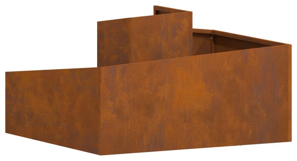 VidaXL Kerti cserép Barna 80 x 80 x 50 cm Időjárásálló acél