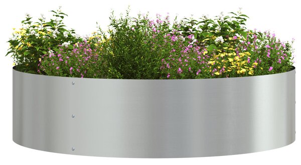 VidaXL Ültető gyűrű Ezüst 80 x 80 x 20 cm Horganyzott acél