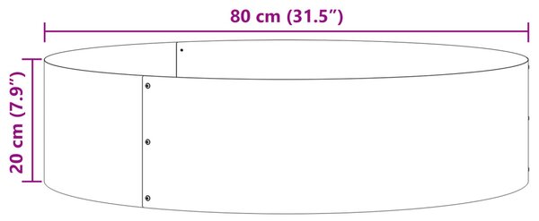 VidaXL Ültető gyűrű Ezüst 80 x 80 x 20 cm Horganyzott acél