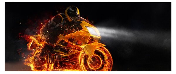 Kép - Motoros lángokkal (120x50 cm)