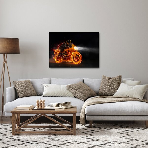 Kép - Motoros lángokkal (70x50 cm)