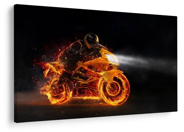 Kép - Motoros lángokkal (90x60 cm)