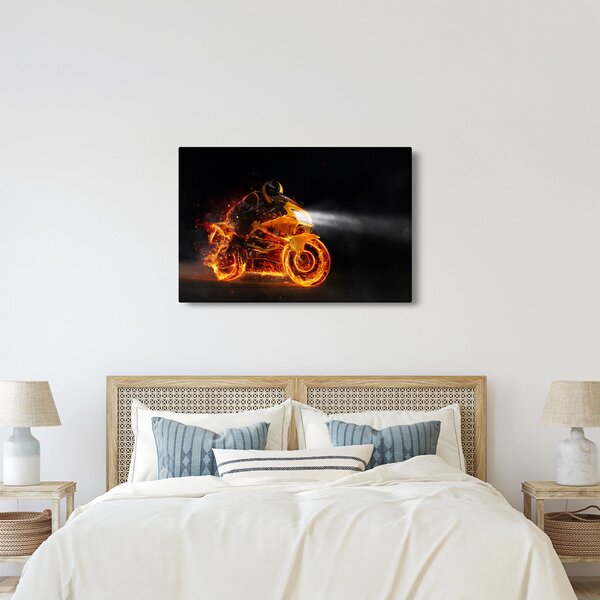 Kép - Motoros lángokkal (90x60 cm)