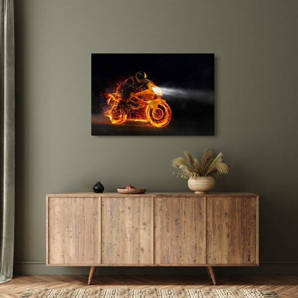 Kép - Motoros lángokkal (90x60 cm)