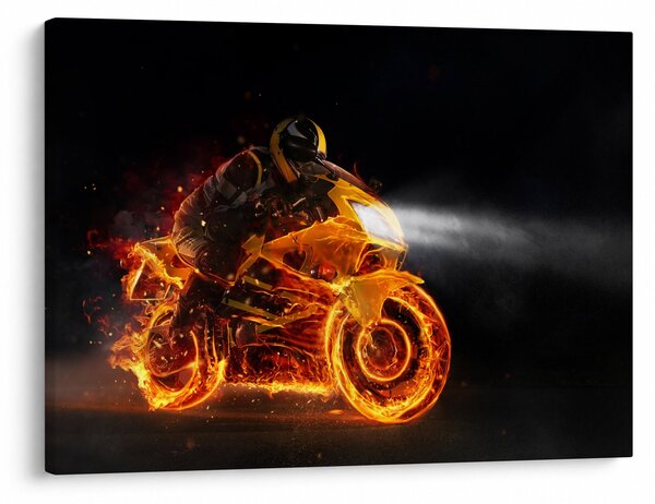 Kép - Motoros lángokkal (70x50 cm)