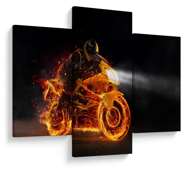 Kép - Motoros lángokkal (90x60 cm)