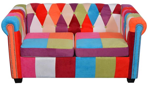 VidaXL 2 személyes szövet Chesterfield kanapé