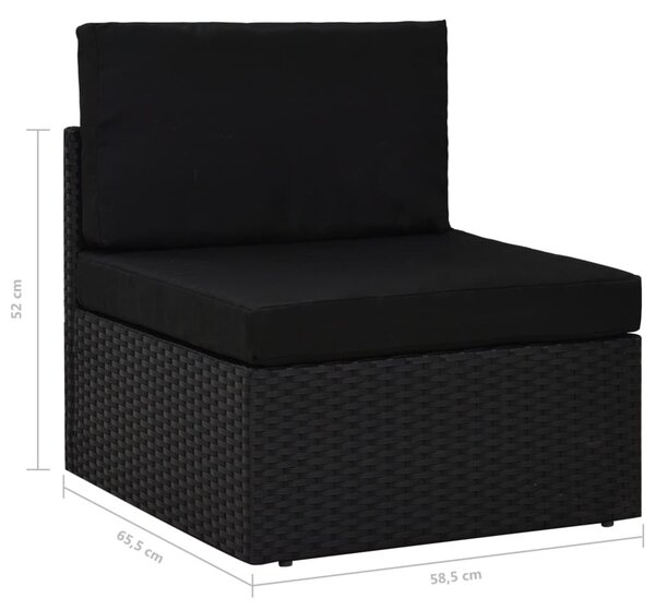 2 személyes fekete elemes polyrattan kanapé