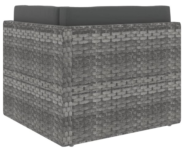 Szürke polyrattan sarokkanapé-elem