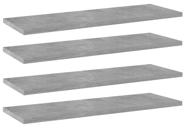 4 db betonszürke forgácslap könyvespolc 60 x 20 x 1,5 cm