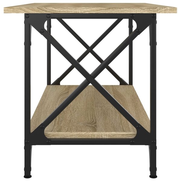 Sonoma tölgy színű szerelt fa és vas dohányzóasztal 80x45x45 cm