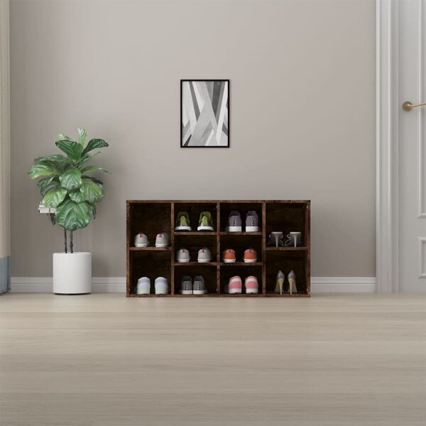 Füstös tölgy színű szerelt fa cipőtároló pad 103x30x54,5 cm