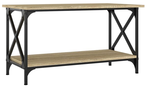 Sonoma tölgy színű szerelt fa és vas dohányzóasztal 80x45x45 cm