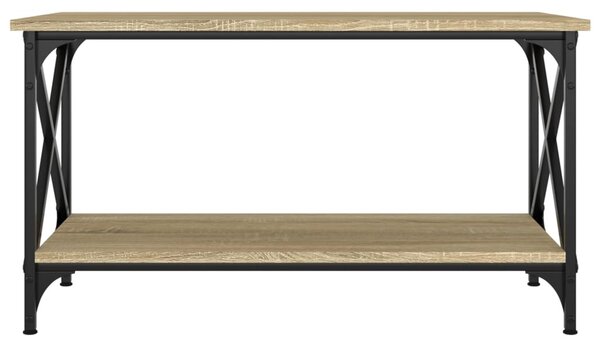 Sonoma tölgy színű szerelt fa és vas dohányzóasztal 80x45x45 cm