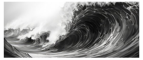 Kép - Hullámok festése (120x50 cm)