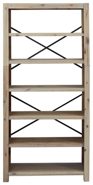 6 szintes tömör akácfa könyvespolc 80 x 30 x 170 cm