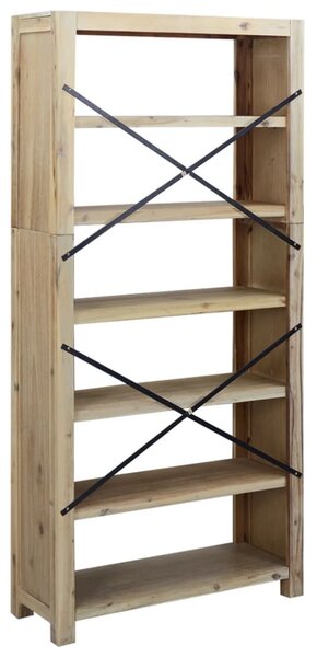 6 szintes tömör akácfa könyvespolc 80 x 30 x 170 cm