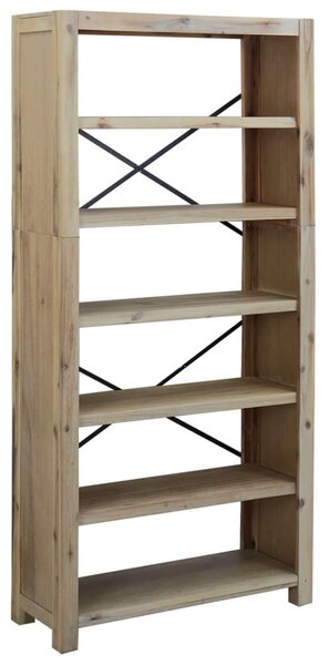 6 szintes tömör akácfa könyvespolc 80 x 30 x 170 cm