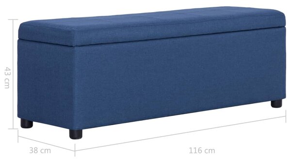 Kék poliészter pad tárolórekesszel 116 cm