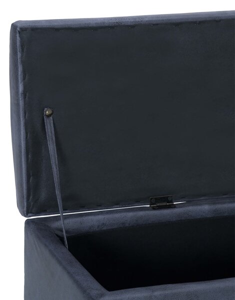 Szürke művelúr pad tárolórekesszel 116 cm