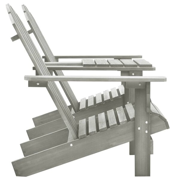 Szürke tömör fenyőfa kerti Adirondack székek teázóasztallal