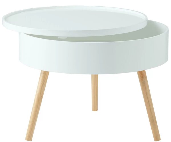 Kerek dohányzóasztal tárolóval 60 cm