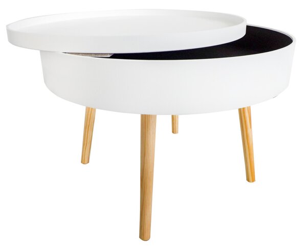 Kerek dohányzóasztal tárolóval 60 cm