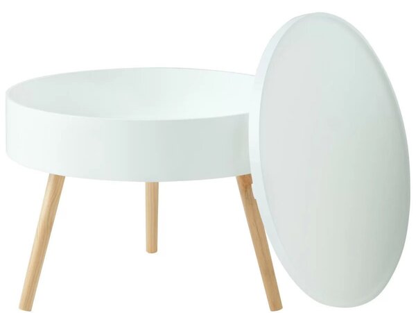 Kerek dohányzóasztal tárolóval 60 cm