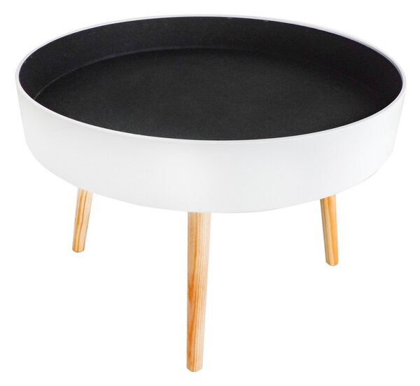 Kerek dohányzóasztal tárolóval 60 cm