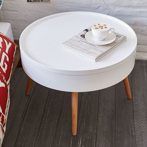 Kerek dohányzóasztal tárolóval 60 cm