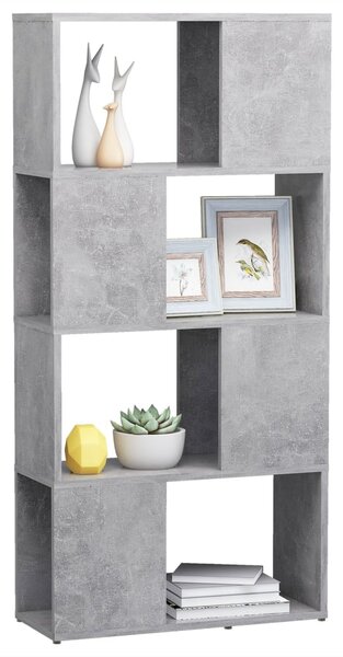 Betonszürke térelválasztó könyvszekrény 60 x 24 x 124,5 cm