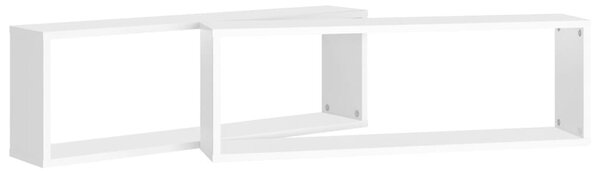 VidaXL 2 db fehér szerelt fa fali kockapolc 80 x 15 x 26,5 cm