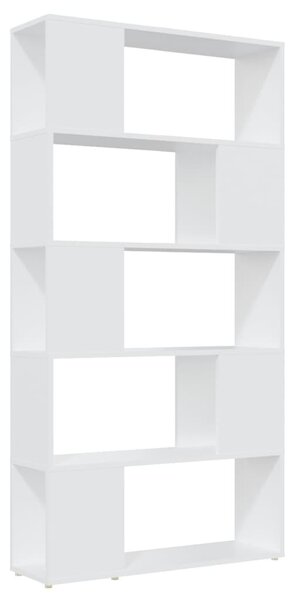 Fehér szerelt fa térelválasztó könyvszekrény 80 x 24 x 155 cm