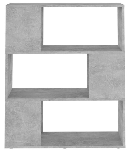 Betonszürke szerelt fa térelválasztó könyvszekrény 80x24x94 cm