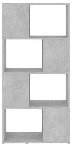 Betonszürke térelválasztó könyvszekrény 60 x 24 x 124,5 cm
