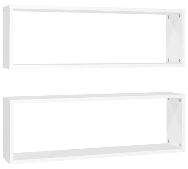 VidaXL 2 db fehér szerelt fa fali kockapolc 80 x 15 x 26,5 cm