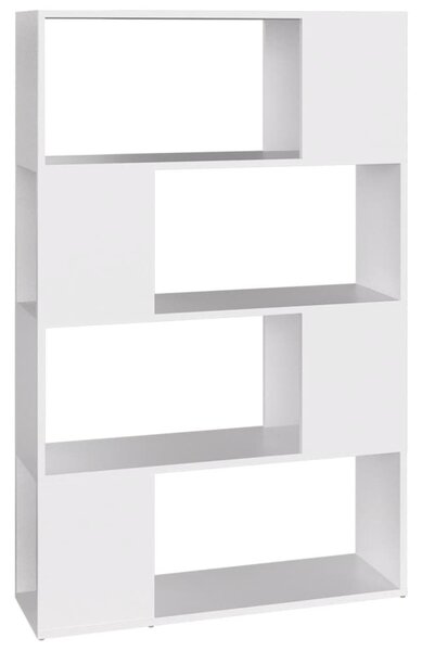 Fehér szerelt fa térelválasztó könyvszekrény 80 x 24 x 124,5 cm