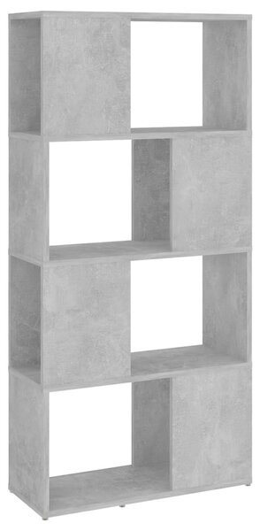 Betonszürke térelválasztó könyvszekrény 60 x 24 x 124,5 cm