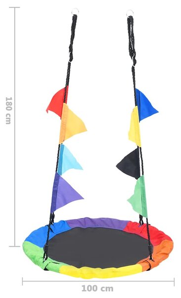 Szivárványhinta zászlókkal 100 cm