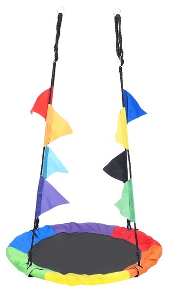Szivárványhinta zászlókkal 100 cm