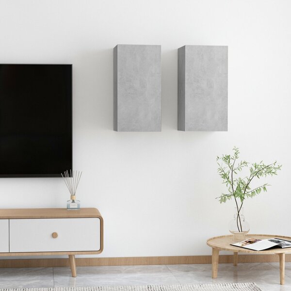 | Tárolós fali TV szekrény | 2 pcs Beton szürke 30.5 x 30 x 60 cm
