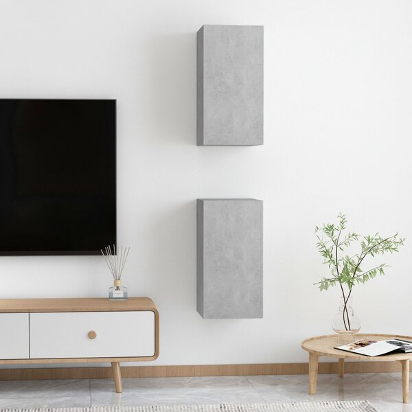 | Tárolós fali TV szekrény | 2 pcs Beton szürke 30.5 x 30 x 60 cm