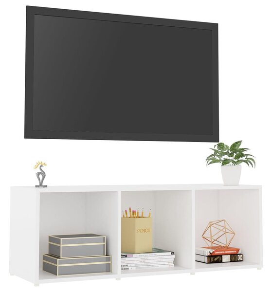 Fehér forgácslap TV-szekrény 107 x 35 x 37 cm