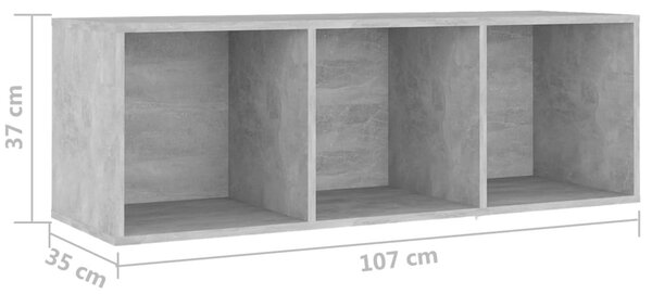 4 db betonszürke szerelt fa TV-szekrény 107 x 35 x 37 cm