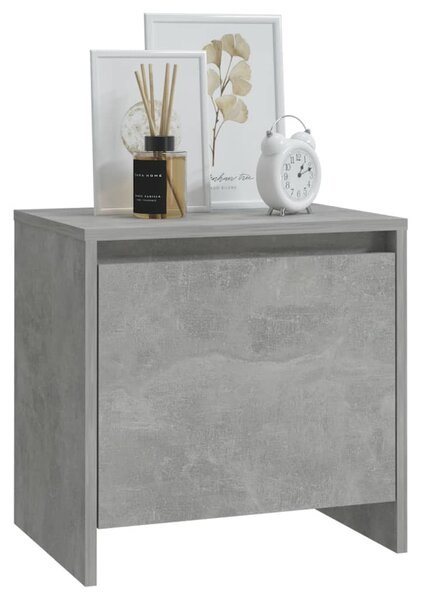 2 db betonszürke forgácslap éjjeliszekrény 45 x 34 x 44,5 cm